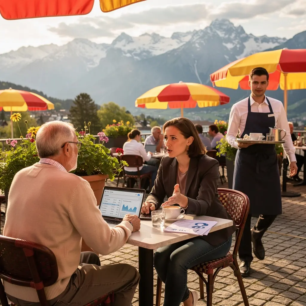Bild eines Teams, das an einem Tisch arbeitet und Strategien zur Verbesserung der Conversion diskutiert.